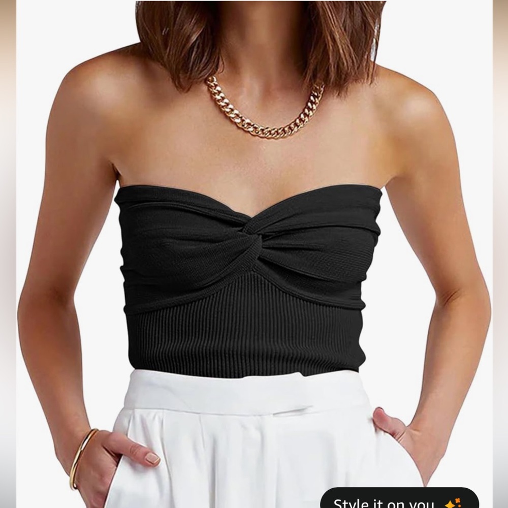Strapless Twist Front Bandeau Top